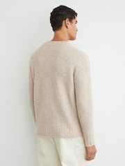 Reiss Ecru Clarence Wool-Cashmere Bouclé Square-Knit Jumper - Image 10 of 11