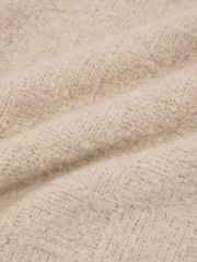 Reiss Ecru Clarence Wool-Cashmere Bouclé Square-Knit Jumper - Image 11 of 11