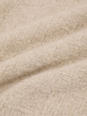 Reiss Ecru Clarence Wool-Cashmere Bouclé Square-Knit Jumper - Image 7 of 7