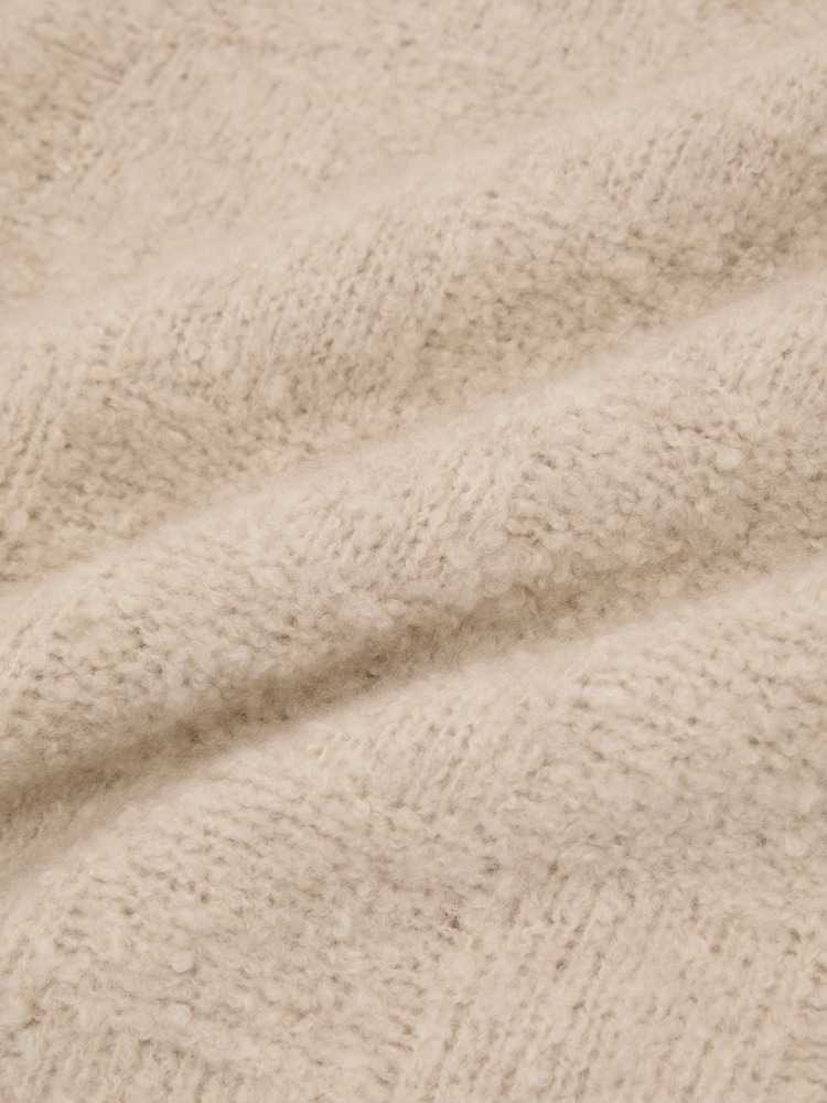 Reiss Ecru Clarence Wool-Cashmere Bouclé Square-Knit Jumper - Image 7 of 7 Reiss Ecru Clarence Wool-Cashmere Bouclé Square-Knit Jumper - Image 7 of 7