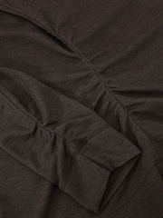 Reiss Chocolate Brown Heidi Lyocell-Wool Ruched Mock-Neck Top - Image 6 of 6