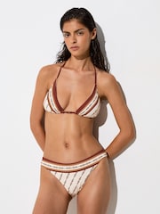 Reiss Ivory Tina Chain-Print Triangle Bikini Top - Image 4 of 6