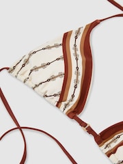 Reiss Ivory Tina Chain-Print Triangle Bikini Top - Image 6 of 6
