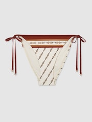 Reiss Ivory Tina Chain-Print Side-Tie Bikini Bottoms - Image 2 of 7