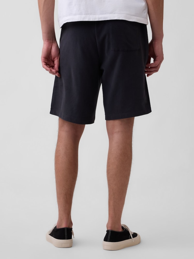 Melns - Gap Vintage Soft Terry Relaxed Logo sporta šorti - Attēls 2 no 5