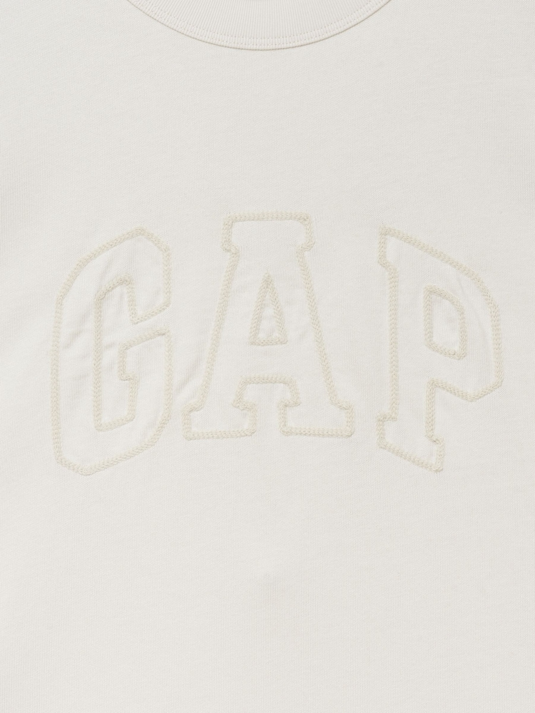 Gap Cream Heavyweight Logo Relaxed Boxy Short Sleeve T-Shirt - Image 2 of 2 Gap Cream Heavyweight Logo Relaxed Boxy Short Sleeve T-Shirt - Image 2 of 2
