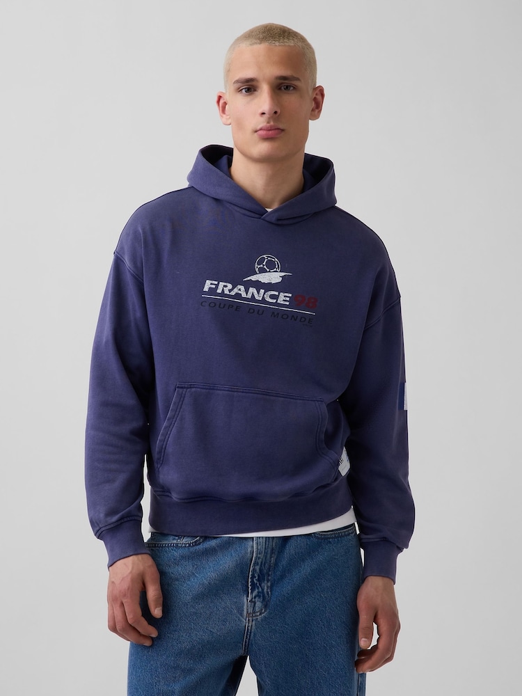 Gap Navy France FIFA WORLD CUP™ Vintage Soft Oversized Hoodie - Image 1 of 5 Gap Navy France FIFA WORLD CUP™ Vintage Soft Oversized Hoodie - Image 1 of 5