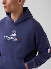 Gap Navy France FIFA WORLD CUP™ Vintage Soft Oversized Hoodie - Image 4 of 5