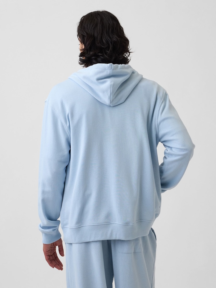 Gap Blue French Terry Relaxed 1969 Logo Zip Hoodie - Image 2 of 4 Gap Blue French Terry Relaxed 1969 Logo Zip Hoodie - Image 2 of 4
