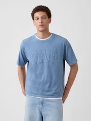 Gap Blue EverydaySoft Boxy Logo Short Sleeve T-Shirt - Image 1 of 5