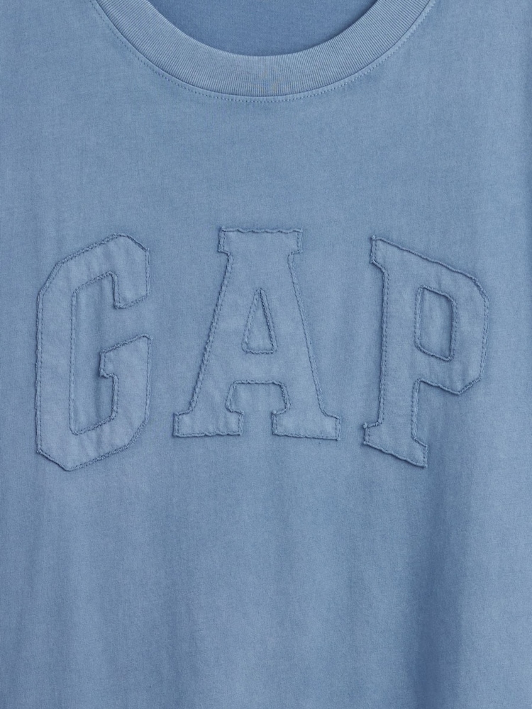 Gap Blue EverydaySoft Boxy Logo Short Sleeve T-Shirt - Image 5 of 5