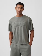 Gap Khaki Green EverydaySoft Boxy Logo Short Sleeve T-Shirt - Image 1 of 5