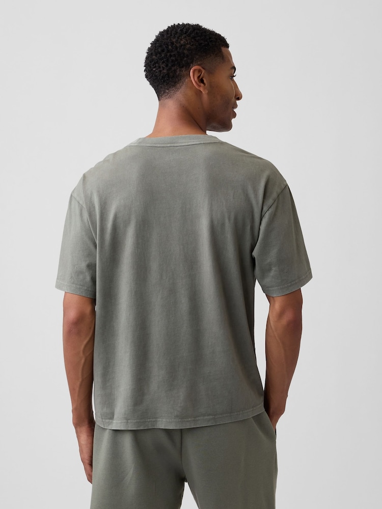 Gap Khaki Green EverydaySoft Boxy Logo Short Sleeve T-Shirt - Image 2 of 5