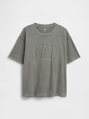 Gap Khaki Green EverydaySoft Boxy Logo Short Sleeve T-Shirt - Image 4 of 5