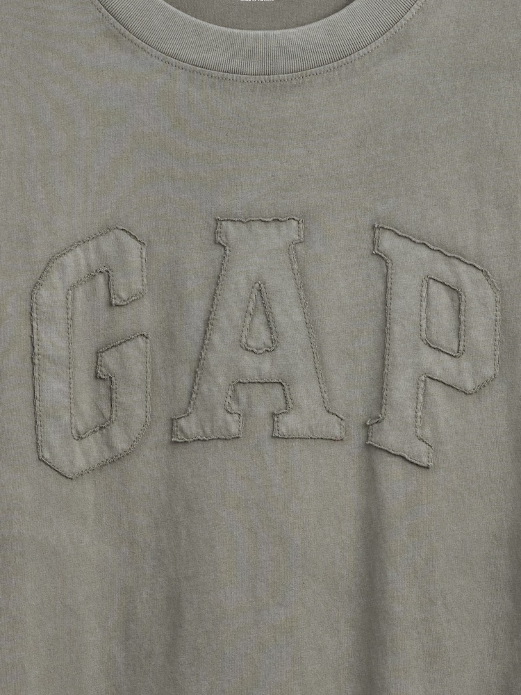 Gap Khaki Green EverydaySoft Boxy Logo Short Sleeve T-Shirt - Image 5 of 5