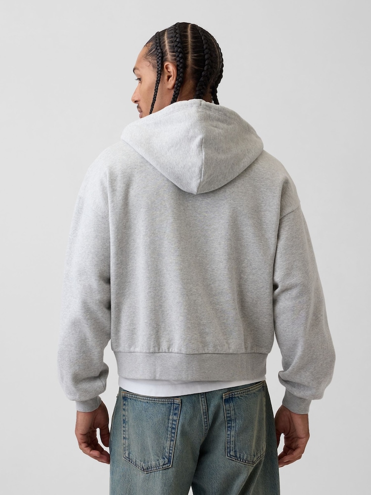 Gap Grey VintageSoft Oversized Crop Zip Hoodie - Image 2 of 4 Gap Grey VintageSoft Oversized Crop Zip Hoodie - Image 2 of 4