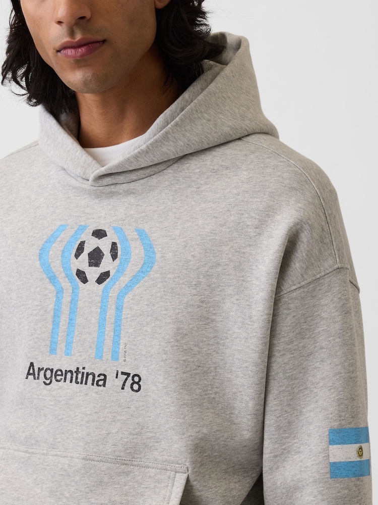 Gap Grey Argentina FIFA WORLD CUP™ Vintage Soft Oversized Hoodie - Image 4 of 4 Gap Grey Argentina FIFA WORLD CUP™ Vintage Soft Oversized Hoodie - Image 4 of 4