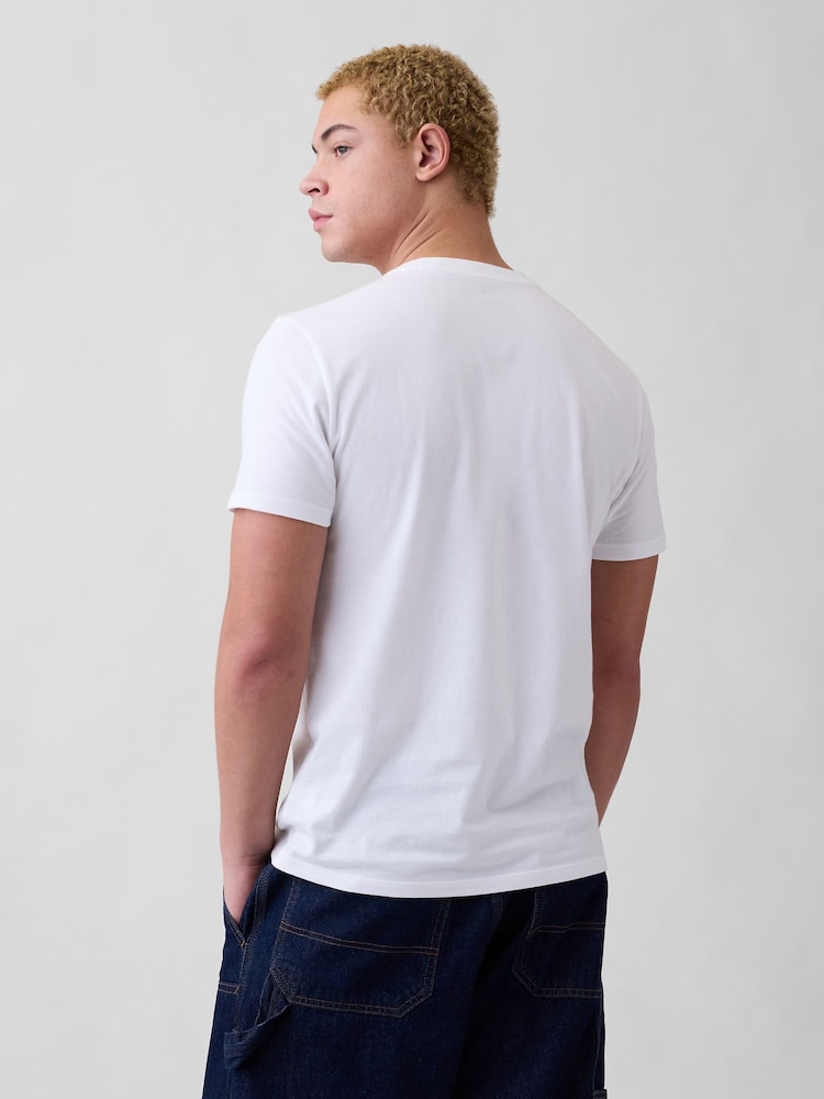 Gap White Everyday Soft Pocket T-Shirt - Image 2 of 5