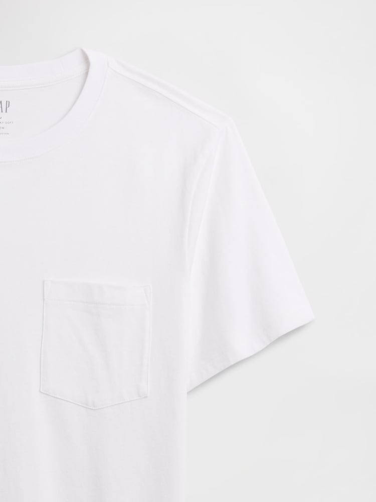 Gap White Everyday Soft Pocket T-Shirt - Image 5 of 5