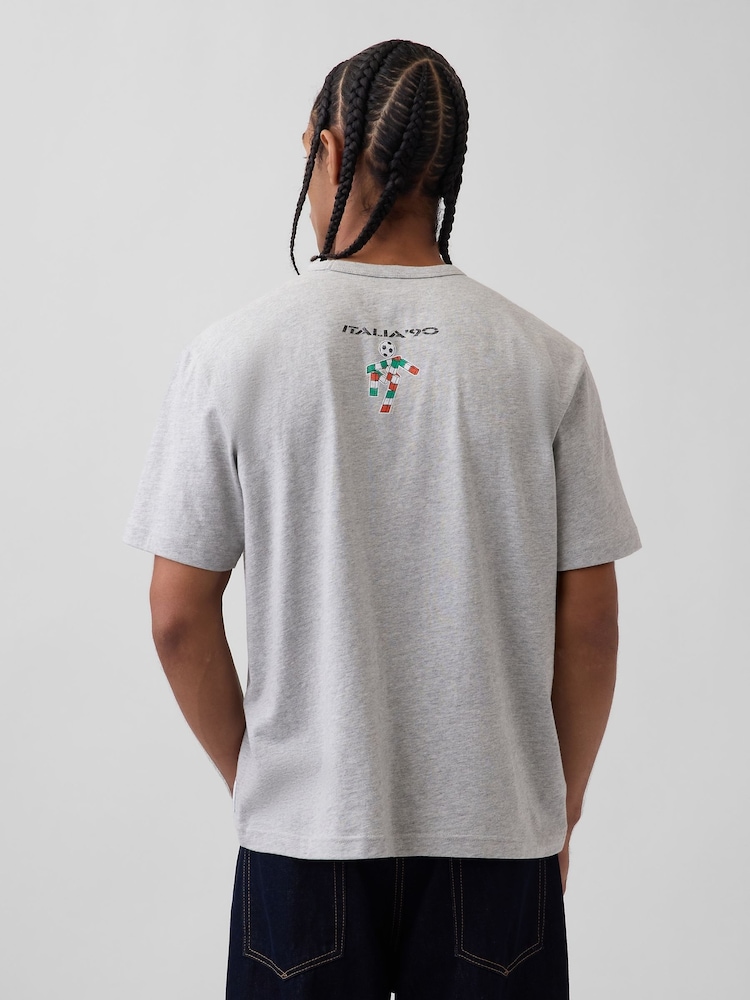 Gap Grey Italy FIFA WORLD CUP™ Relaxed Graphic Short Sleeve T-Shirt - Image 2 of 4