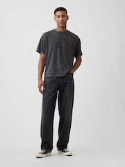 Gap Black EverydaySoft Boxy Logo Short Sleeve T-Shirt - Image 3 of 5