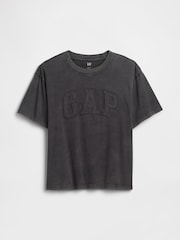 Gap Black EverydaySoft Boxy Logo Short Sleeve T-Shirt - Image 4 of 5