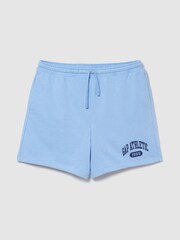 Gap Blue Relaxed French Terry Graphic Shorts - Image 1 of 2