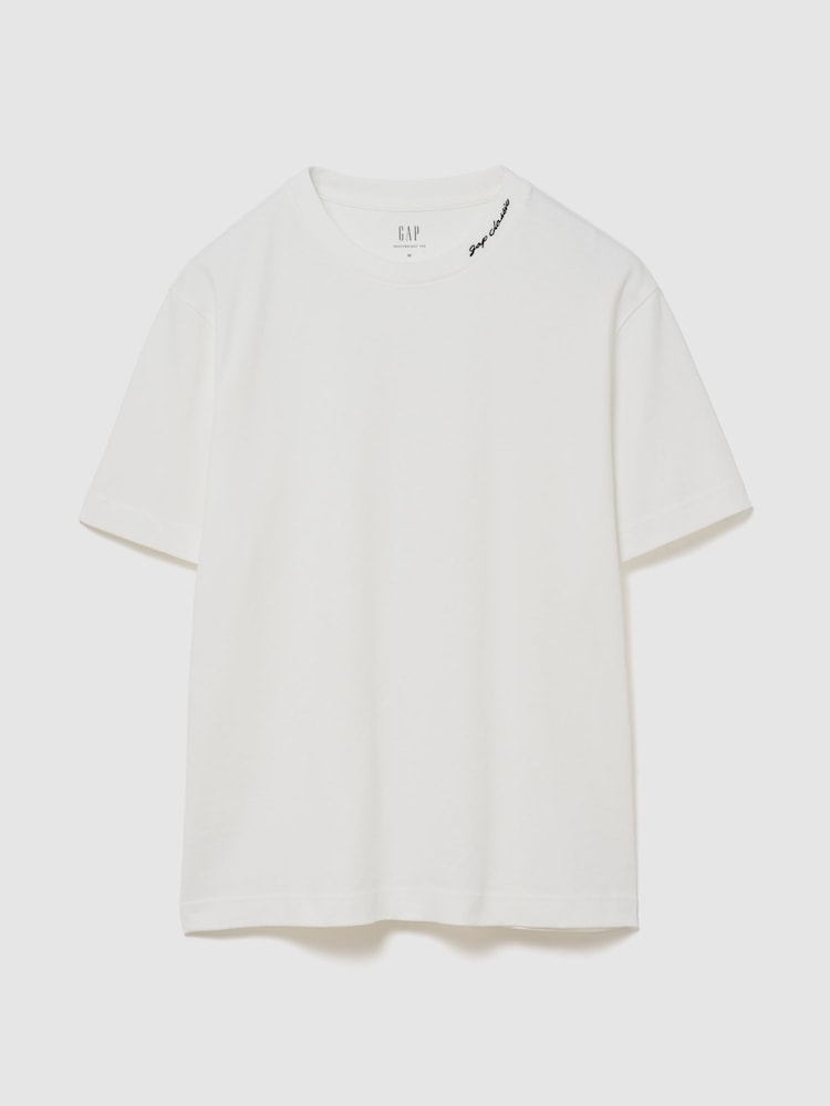 Gap White Heavyweight Logo Relaxed Short Sleeve T-Shirt - Image 1 of 2 Gap White Heavyweight Logo Relaxed Short Sleeve T-Shirt - Image 1 of 2