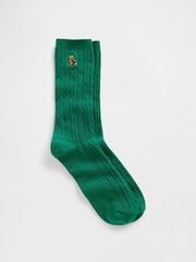 Gap Green Brannan Bear Cable-Knit Crew Socks - Image 1 of 2