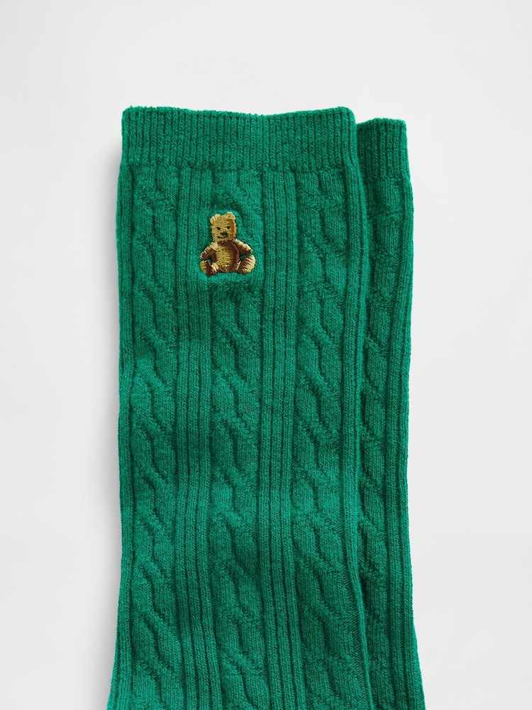 Gap Green Brannan Bear Cable-Knit Crew Socks - Image 2 of 2