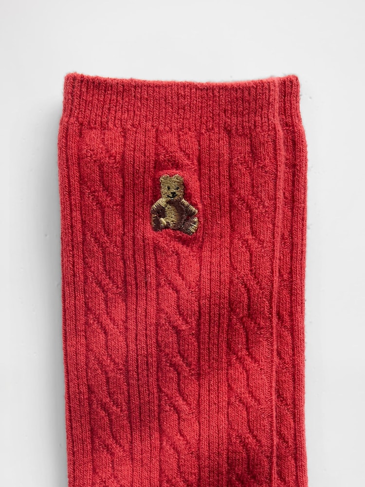 Gap Red Brannan Bear Cable-Knit Crew Socks - Image 2 of 2