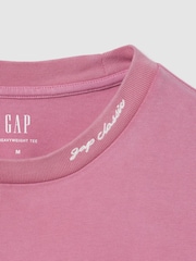 Gap Pink Heavyweight Logo Relaxed Short Sleeve T-Shirt - Image 2 of 2