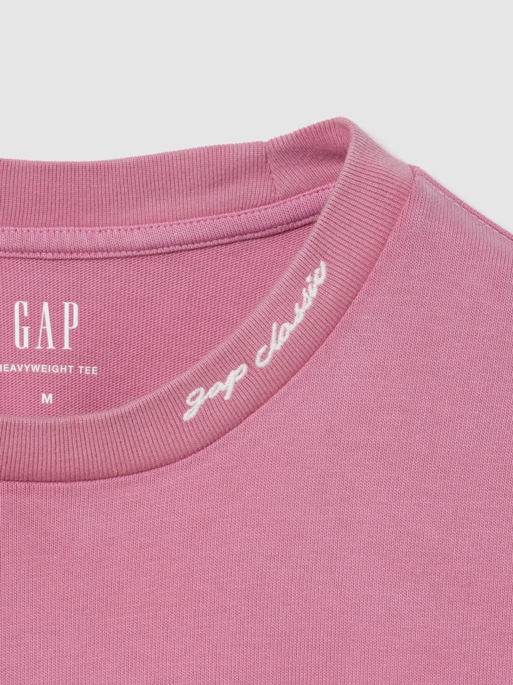 Gap Pink Heavyweight Logo Relaxed Short Sleeve T-Shirt - Image 2 of 2 Gap Pink Heavyweight Logo Relaxed Short Sleeve T-Shirt - Image 2 of 2