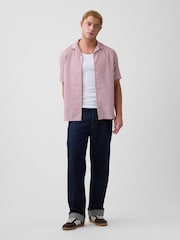 Gap Pink Check Crinkle-Cotton Holiday Shirt - Image 3 of 5