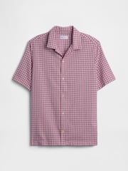 Gap Pink Check Crinkle-Cotton Holiday Shirt - Image 4 of 5