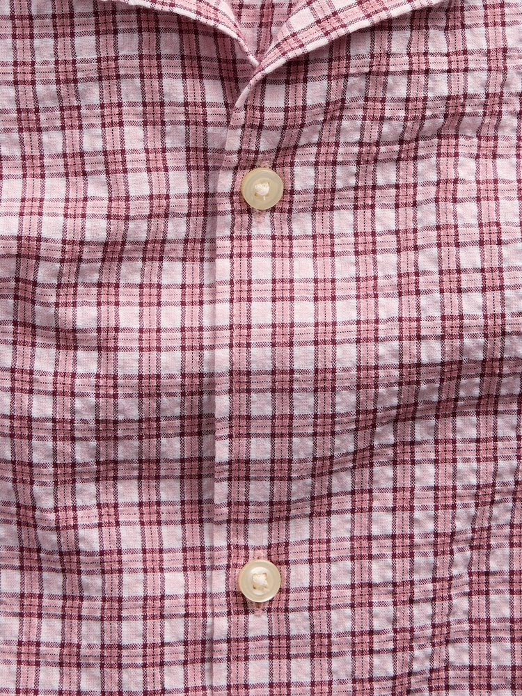 Gap Pink Check Crinkle-Cotton Holiday Shirt - Image 5 of 5