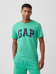 Vivid Green - Miękka koszulka Gap Everyday z logo - Obraz 1 z 5
