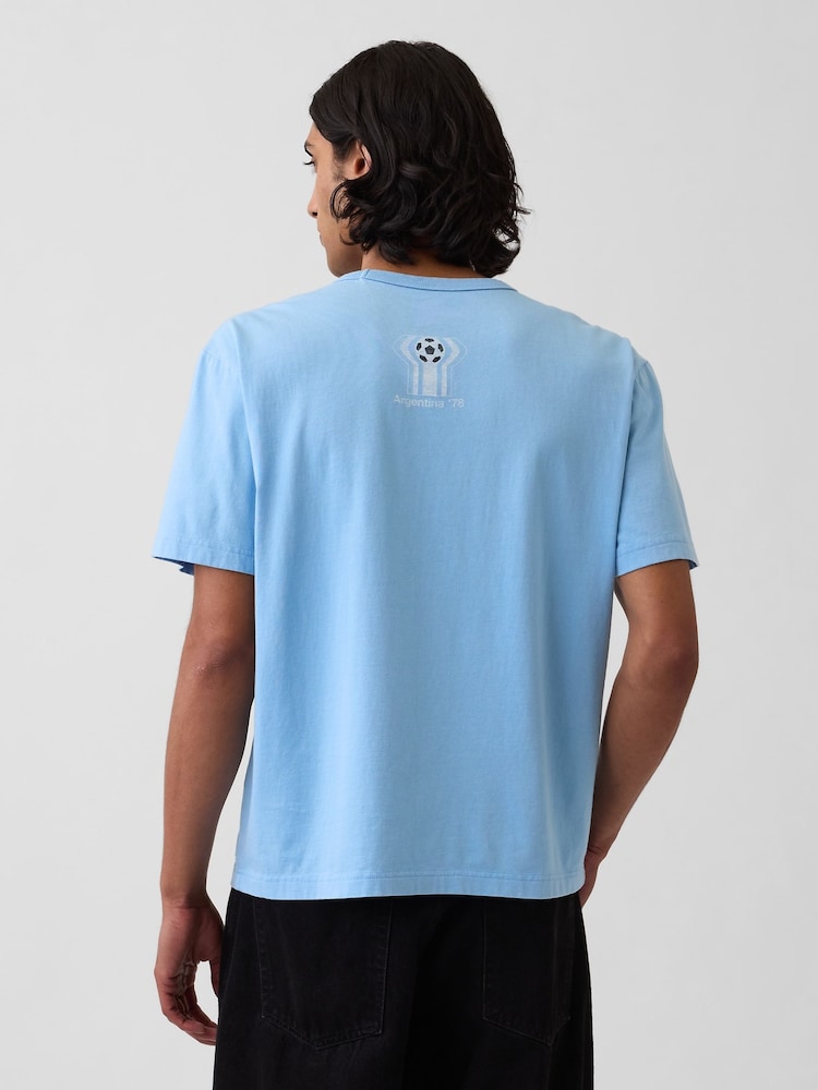 Gap Blue Argentina FIFA WORLD CUP™ Relaxed Graphic Short Sleeve T-Shirt - Image 2 of 4