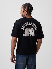 črna - Gap Heavyweight Logo Relaxed Boxy T-Shirt - Slika 2 iz 4