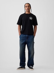 črna - Gap Heavyweight Logo Relaxed Boxy T-Shirt - Slika 3 iz 4