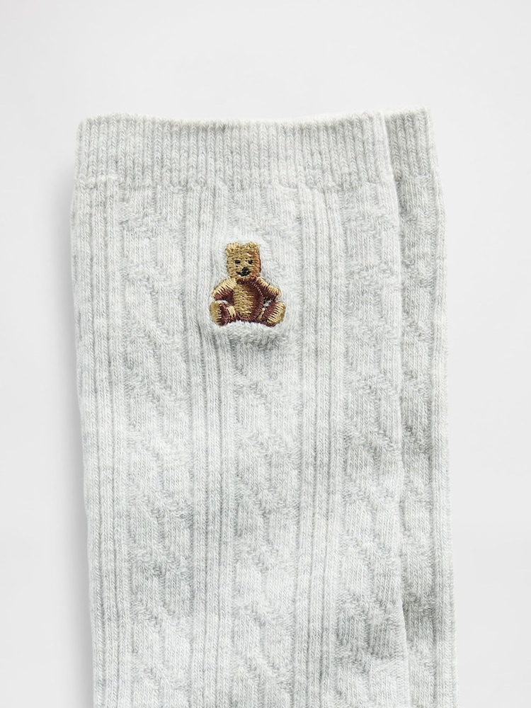 Gap Grey Brannan Bear Cable-Knit Crew Socks - Image 2 of 2