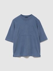 Niebieski - Gap VintageSoft French Terry Oversized Logo Short Sleeve Sweatshirt - Obraz 1 z 2