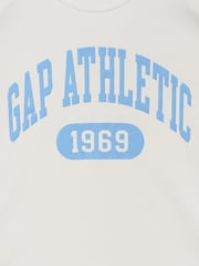 Gap White Relaxed French Terry Graphic Short Sleeve T-Shirt - Image 2 of 2