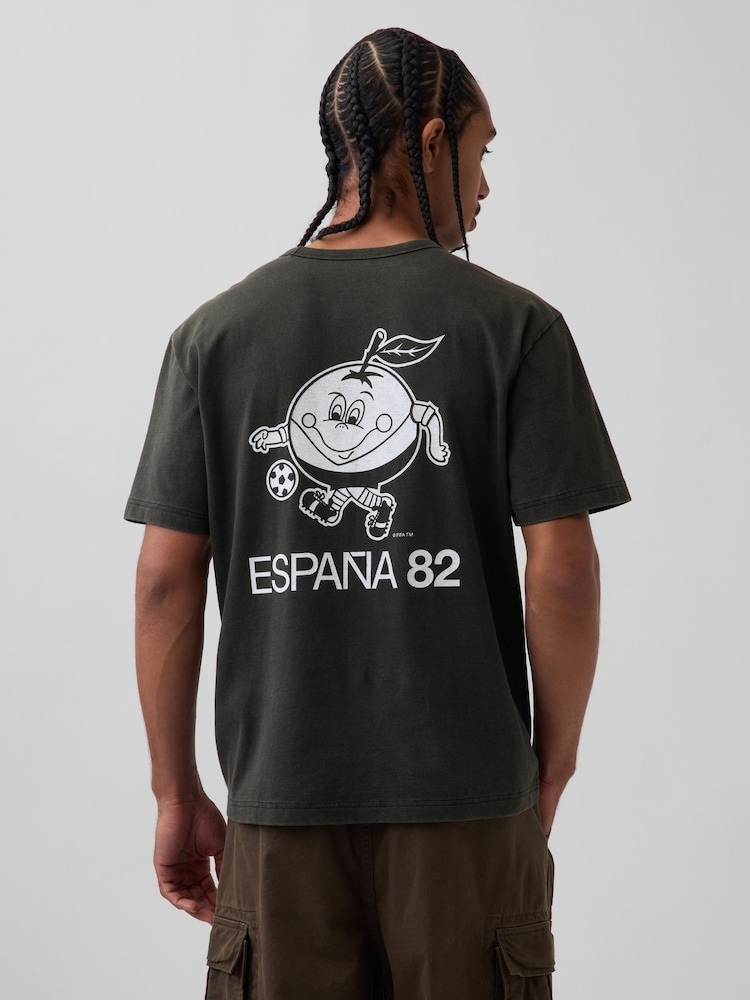 Gap Black Spain FIFA WORLD CUP™ Relaxed Graphic Short Sleeve T-Shirt - Image 2 of 5 Gap Black Spain FIFA WORLD CUP™ Relaxed Graphic Short Sleeve T-Shirt - Image 2 of 5