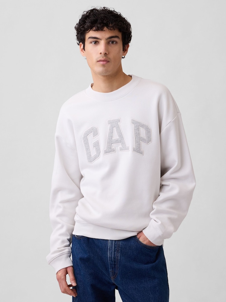 Hvid/grå - Gap Afslappet Logo Sweatshirt - Billede 1 af 2