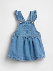 Gap Medium Wash Bear Pocket Denim Pinafore Dress (6mths-5yrs) - Image 2 of 4