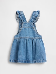 Gap Medium Wash Bear Pocket Denim Pinafore Dress (6mths-5yrs) - Image 3 of 4