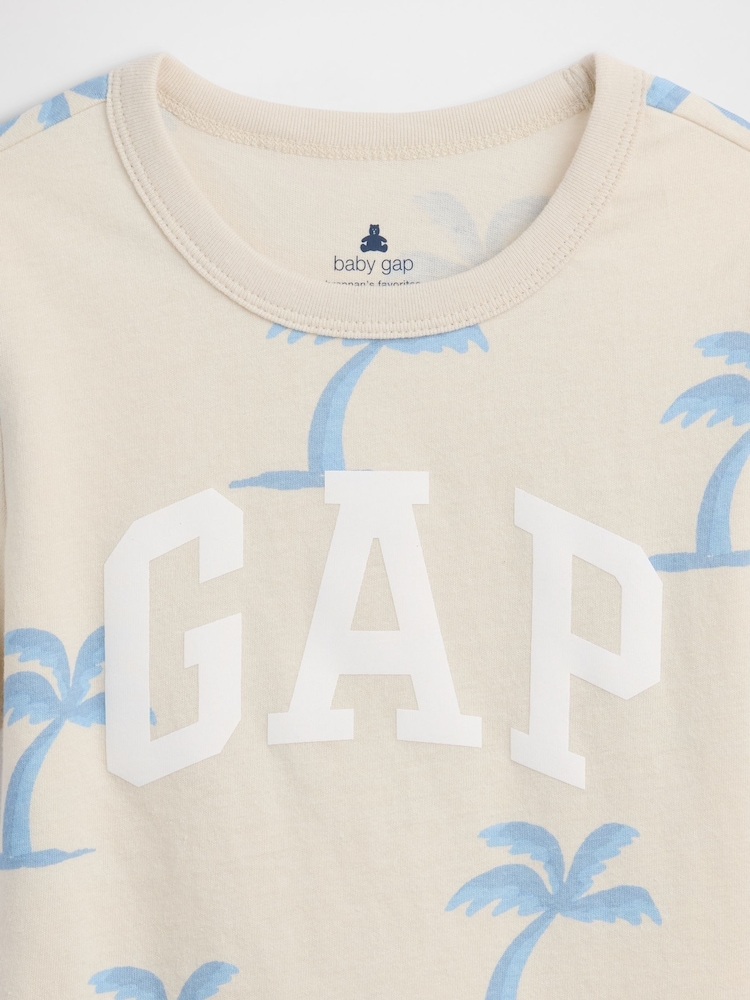 Gap Cream Palm Tree Graphic Logo Short Sleeve T-Shirt (6mths-5yrs) - Image 3 of 3