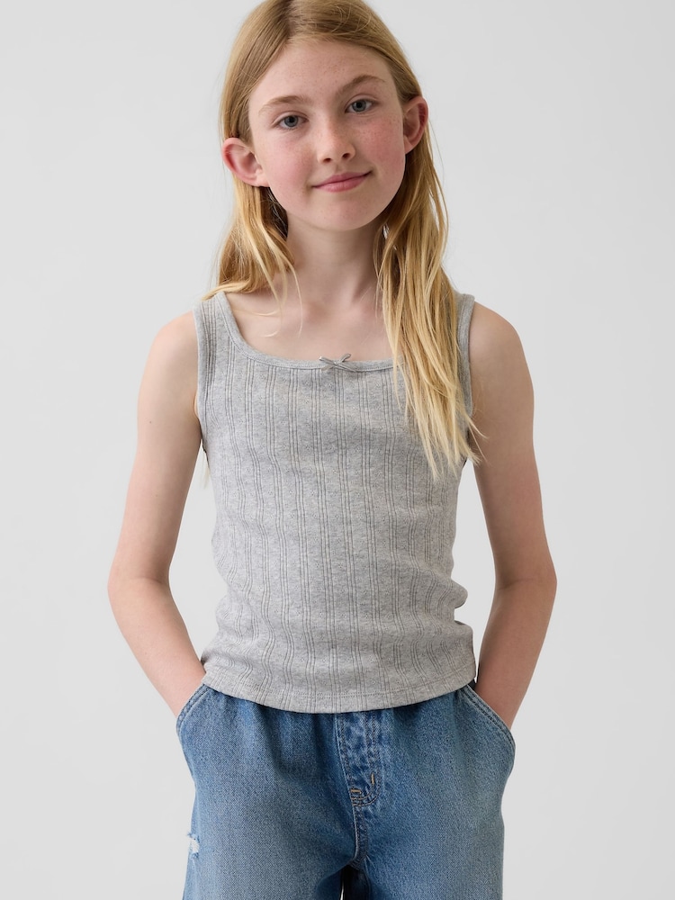 Gris - Gap Pointelle Vest (4-13yrs) - Imagen 1 de 4