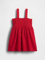 Gap Red Smocked Eyelet Dress (6mths-5yrs) - Image 1 of 3